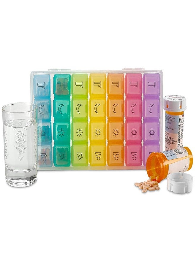 MEDca Weekly Pill Organizer - Pack of 2-4 Compartment Am/Pm Pill Box, 7 Day Large Travel Medication Dispenser Case for Vitamins, Supplements and Medicine - Image 5