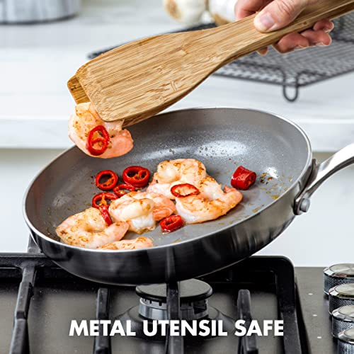 GreenPan Chatham Tri-Ply Stainless Steel Healthy Ceramic Nonstick 8" Frying Pan Skillet, PFAS-Free, Induction Suitable, Dishwasher Safe, Silver - Image 2