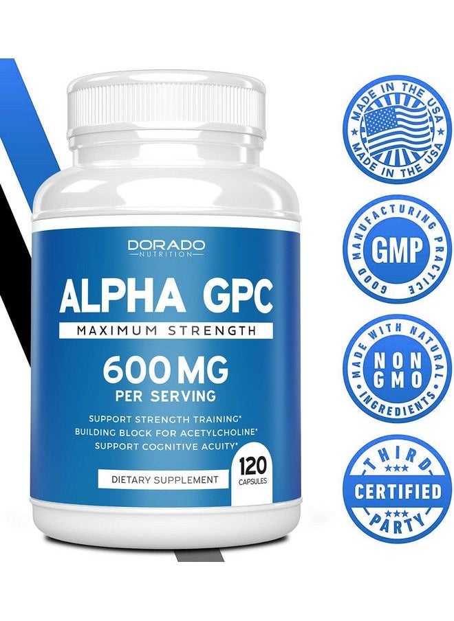 Alpha Gpc 600Mg Per Serving 120 Vegan Capsules Choline Brain Supplement For Acetylcholine Advanced Memory Formula Focus And Brain Support Supplement Usa Made Non Gmo Vegan 120 Count