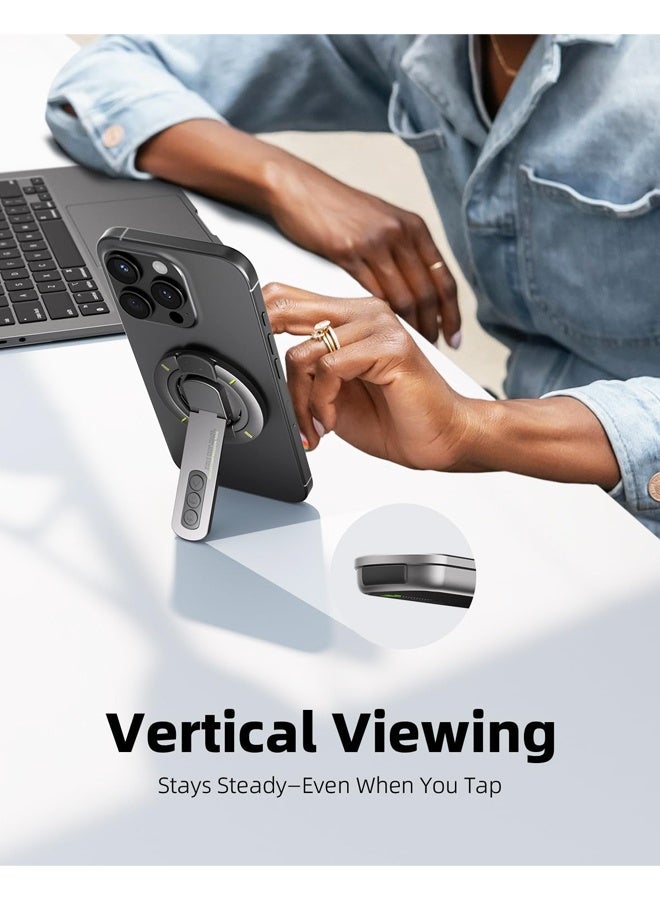 حامل الهاتف MagSafe، حامل حلقة الإصبع المغناطيسي 3 في 1 مع مغناطيس مزدوج الجوانب، حامل الهاتف المغناطيسي لسلسلة iPhone 17/16/15/14/13/12 - Image 4
