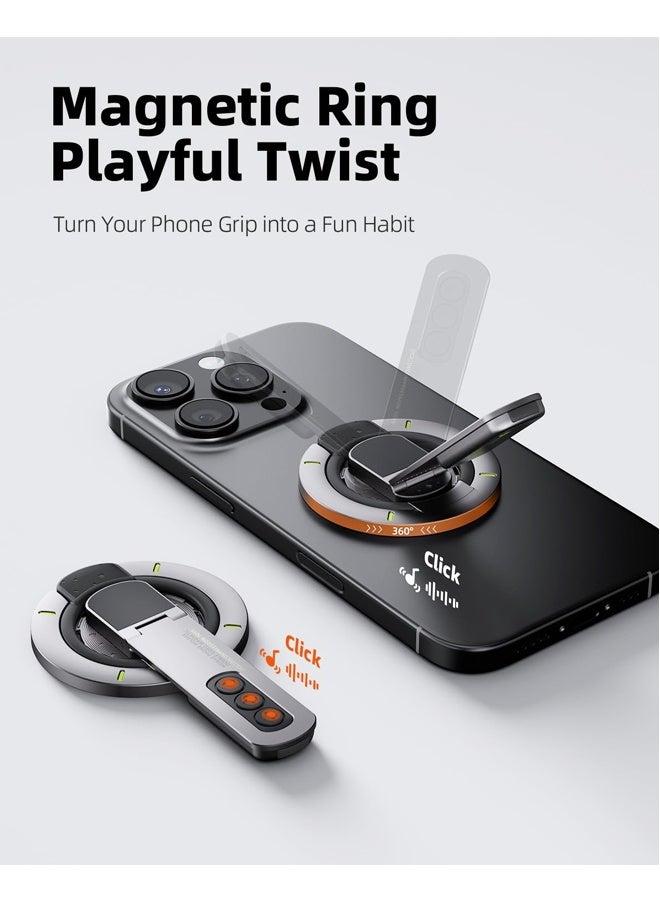 حامل الهاتف MagSafe، حامل حلقة الإصبع المغناطيسي 3 في 1 مع مغناطيس مزدوج الجوانب، حامل الهاتف المغناطيسي لسلسلة iPhone 17/16/15/14/13/12 - Image 2