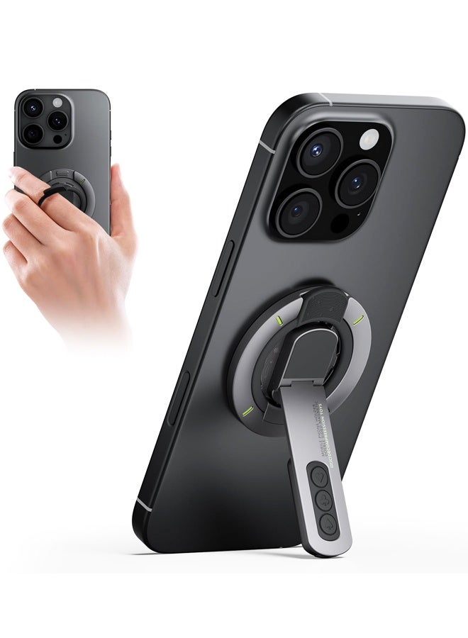 MagSafe Phone Grip Stand, 3-in-1 Magnetic Finger Ring Holder with Double-Sided Magnet,Magnetic Phone Stand for iPhone17/16/15/14/13/12 Series