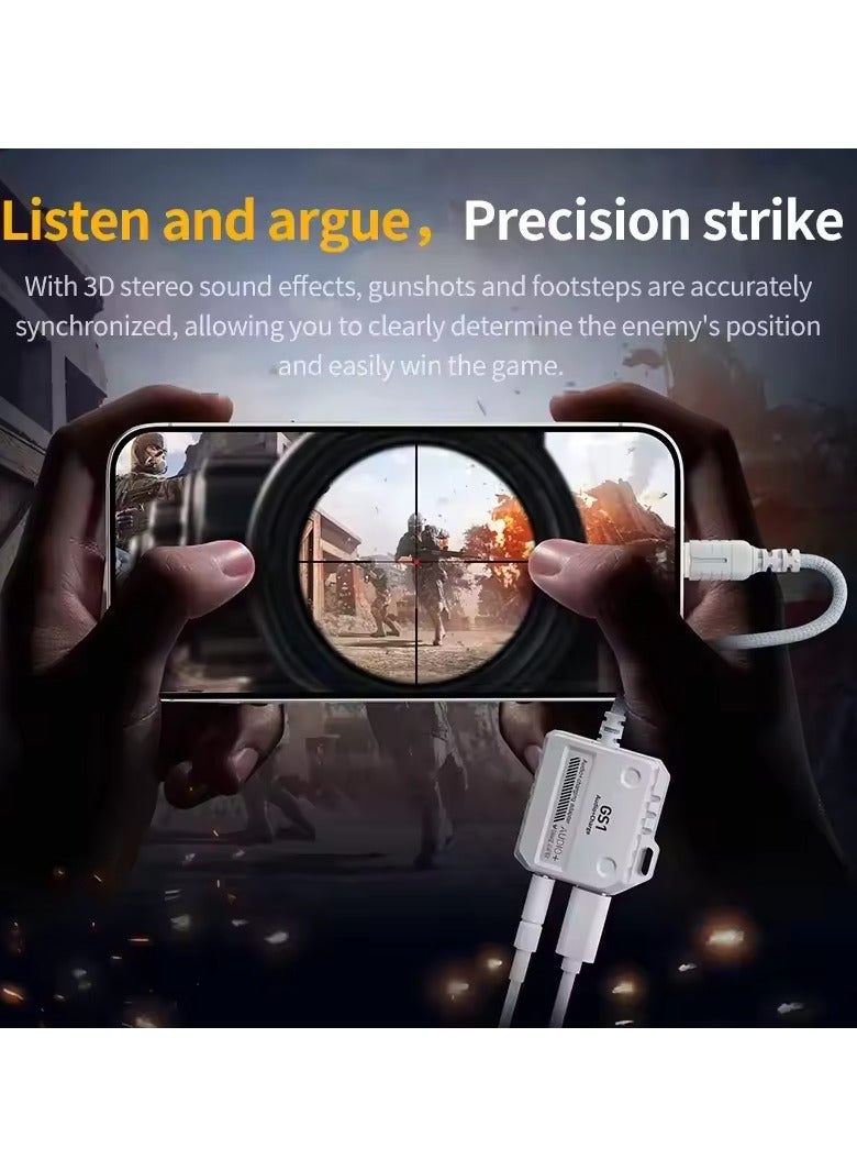 بليكستون محول 2 في 1 من بليكستون GS1 محول من USB-c إلى مقبس سماعة رأس مقاس 3.5 مم، كابل Type C إلى صوت، محول شحن سريع عالي الدقة بقوة 60 وات اللون ابيض - Image 2