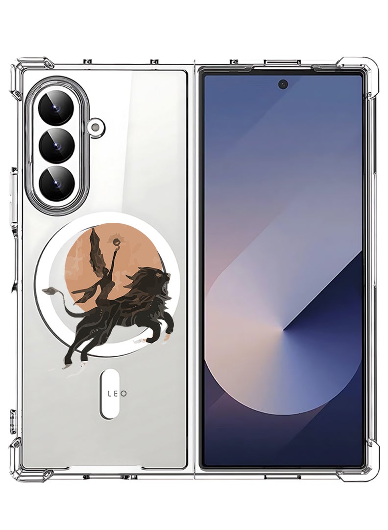 Theodor Magnetic Case for Samsung Galaxy Z Fold 7 Compatible with MagSafe Wireless Charging, Shockproof Phone Bumper Cover Leo-01 - Image 1