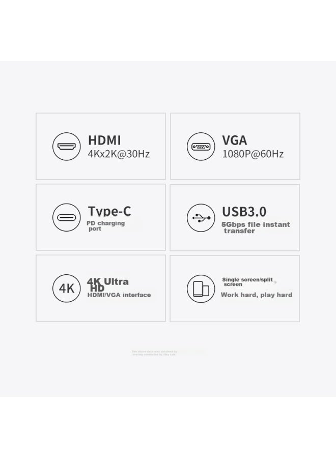 Iskytype-c Expansion Dock, Usb-c To Hdmi/vga Converter, 4k, For Apple Computers Macbook, Expands Ipad Pro, Connects To Tv Projector, Adapter For Huawei Tablets - Image 2