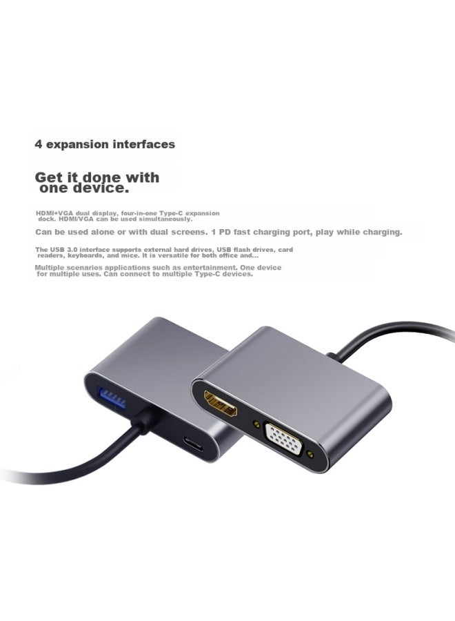 Iskytype-c Expansion Dock, Usb-c To Hdmi/vga Converter, 4k, For Apple Computers Macbook, Expands Ipad Pro, Connects To Tv Projector, Adapter For Huawei Tablets - Image 3