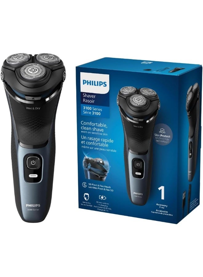 فيليبس Philips Shaver S3144/00 | Wet & Dry Use | Smooth, Comfortable Shave with SkinProtect Tech | 5D Pivot & Flex Heads, PowerCut Blades | 60min Cordless Use, Pop-Up Trimmer Included - Image 1