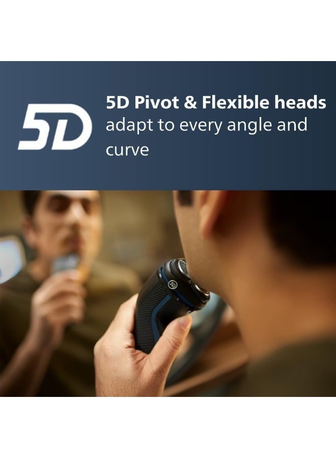فيليبس Philips Shaver S3144/00 | Wet & Dry Use | Smooth, Comfortable Shave with SkinProtect Tech | 5D Pivot & Flex Heads, PowerCut Blades | 60min Cordless Use, Pop-Up Trimmer Included - Image 3