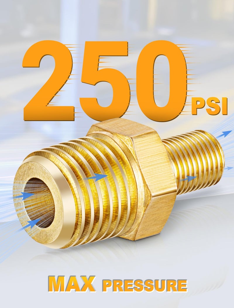 EVOULTES Brass Air Inflator Adapter, 1/4" NPT (M) to Standard Schrader Valve (M), Tire Inflator Connector for Auto Portable Air Compressor/Pump, Air Hose, Air Chuck (2 Packs) - Image 5