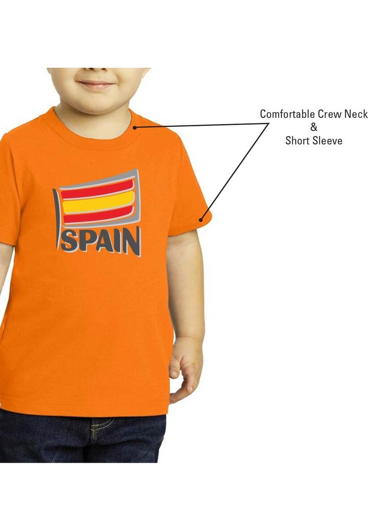 Generic - Spain Kids T-Shirt for Boys - Round Neck Short Sleeve Cotton T-Shirt - Soft and Comfortable Kids Boys Tshirt - Perfect for Spanish Souvenirs - Image 1