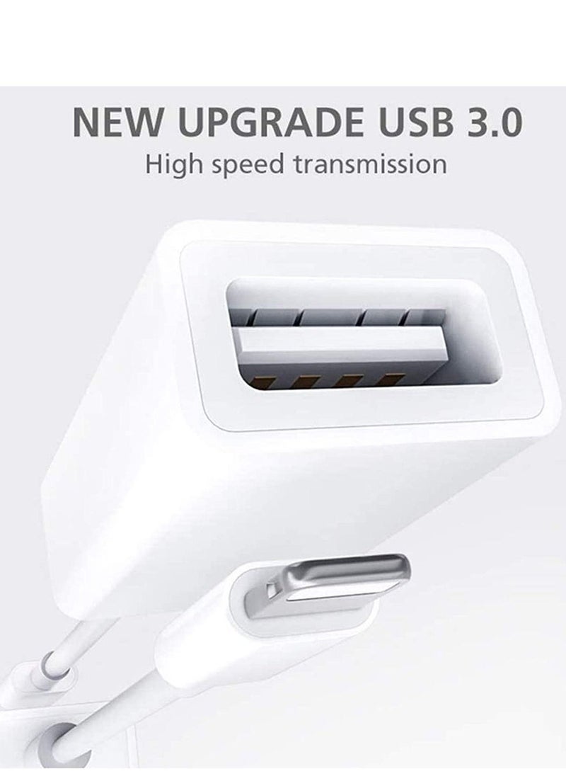 Generic - [Apple MFi Certified] Lightning to USB Camera Adapter for iPhone iPad, USB 3.0 OTG Data Sync Cable Adapter Compatible with iPhone 12 11 XS XR X 8 7 iPad to Card Reader Keyboard Mouse USB Flash Drive - Image 1
