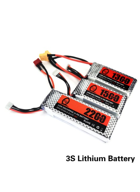 Model Battery 1300mAh 1500mAh 2200mAh 11.1v 30C Full Capacity High Model Ship Model-Color:3S 1300mAh T Head