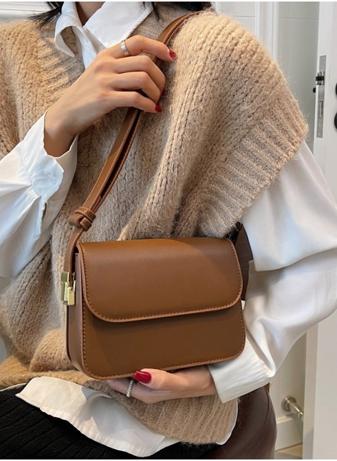 WAOKN - Women's Fashionable Shoulder Bag, Ladies Retro Solid Color Underarm Bag Crossbody Bag Side Bag Sling Bag, Daily Travel Crossbody Bag Handbag Tote Bags Carry Bags Clutch Bag - Image 1