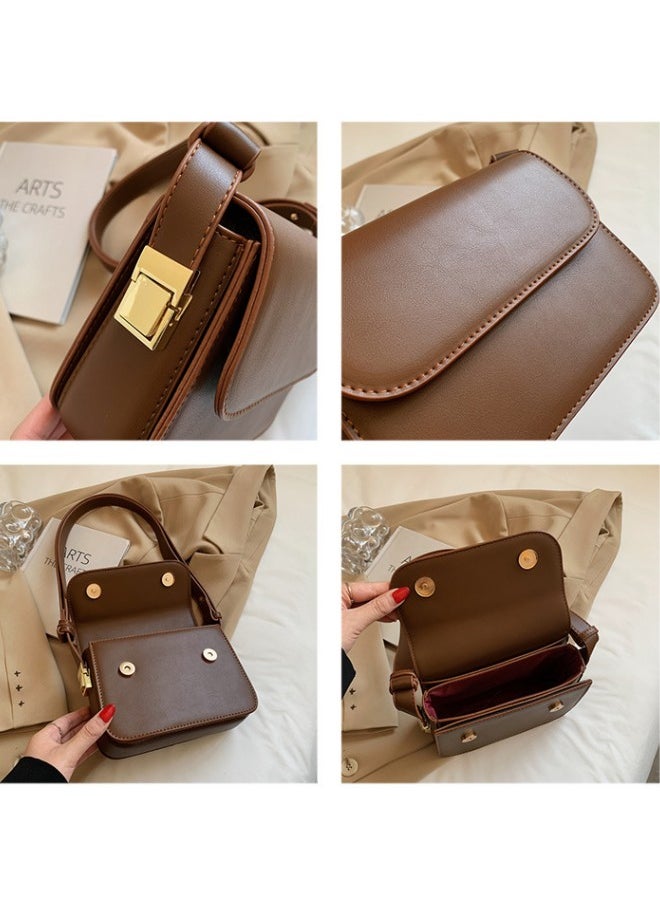 WAOKN - Women's Fashionable Shoulder Bag, Ladies Retro Solid Color Underarm Bag Crossbody Bag Side Bag Sling Bag, Daily Travel Crossbody Bag Handbag Tote Bags Carry Bags Clutch Bag - Image 1