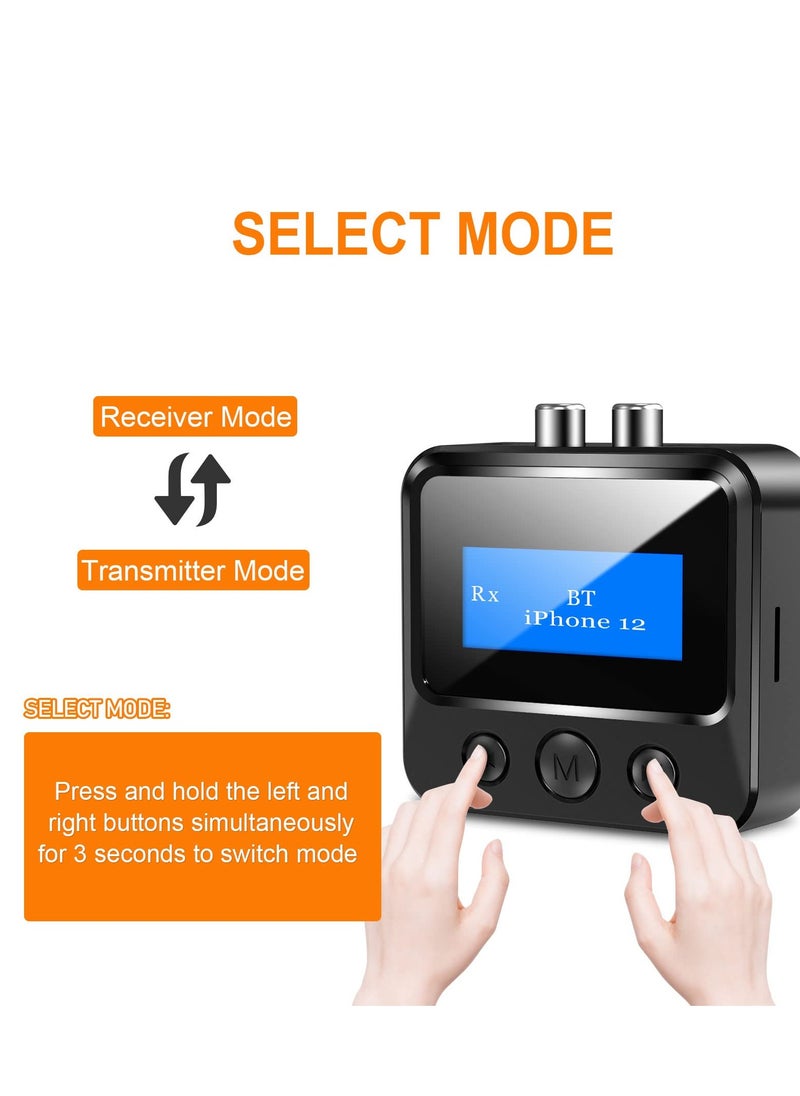 Bluetooth Transmitter Receiver, for TV Home Stereo, Long Range Bluetooth 5.0 Adapter, with 3D Surround aptX Low Latency Optical, for Home Stereo, Headphones, Speakers
