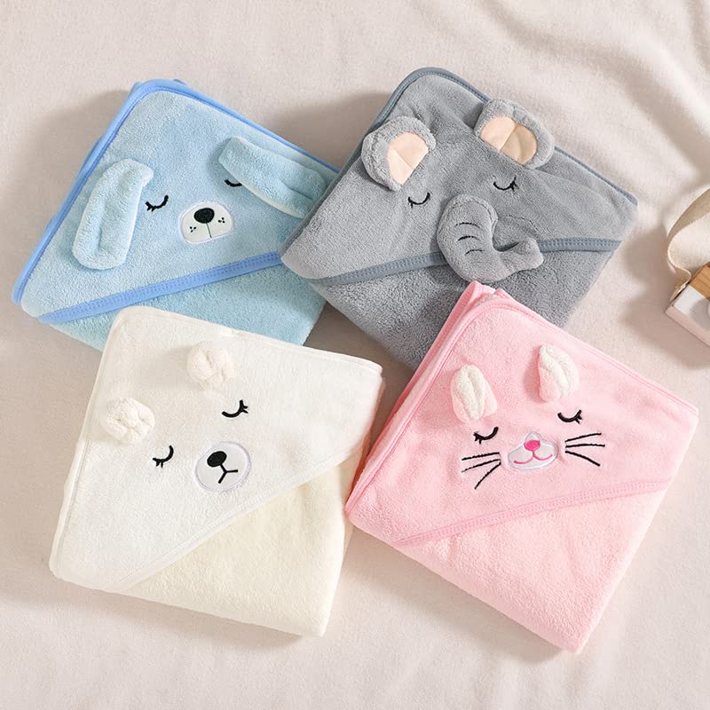 Gucilulu Hooded Baby Towel - Premium Soft Bath Towel for Baby, Newborn,Infant - Ultra Absorbent,Natural Baby Stuff Towel, Soft Coral Velvet Coral Fleece Bath Towel for Boys and Girls(Blue Puppy) - Image 2