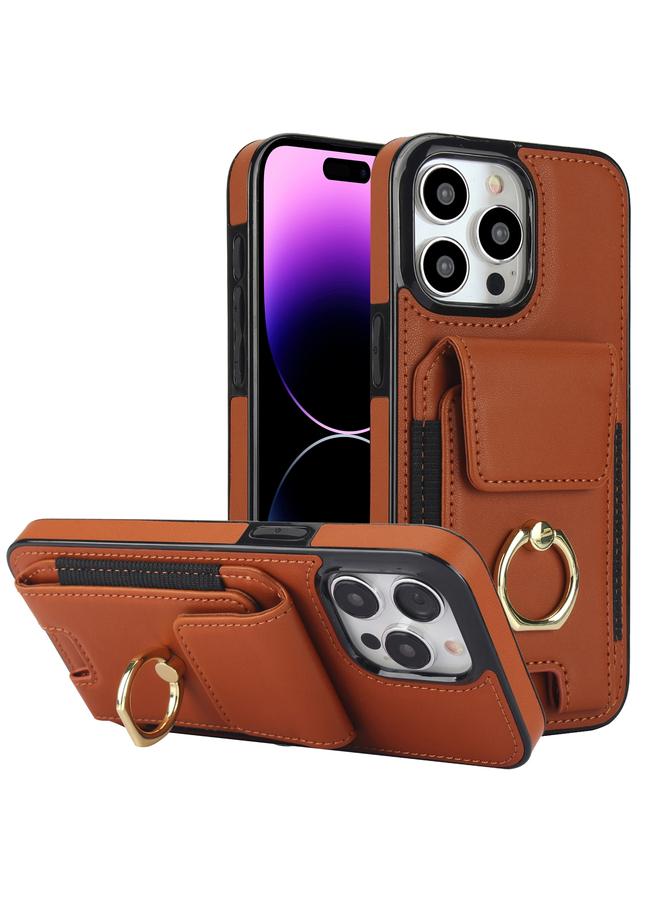 S-TOP Case For iPhone 14 Pro Elastic Card Bag Ring Holder Phone Case - Image 1