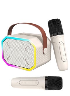 Karaoke Machine Portable Karaoke Systems Bluetooth Speaker With 2 Wireless Microphones Portable Karaoke Bluetooth With Magic Voice Led Light Support Tf Card For Pc、Tv、Mobile Phone