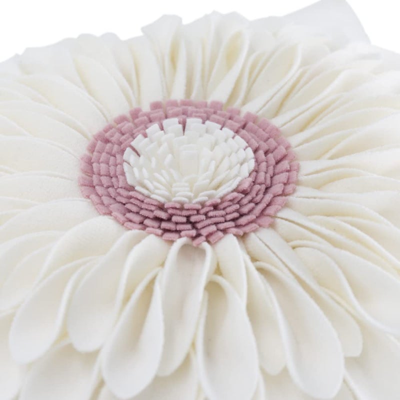 OiseauVoler Decorative 3D Flower Throw Pillow Covers Handmade Cushion Cover Cases for Couch Bed Living Room Farmhouse Home Decor 18 x 18 Inch Cream White - Image 3