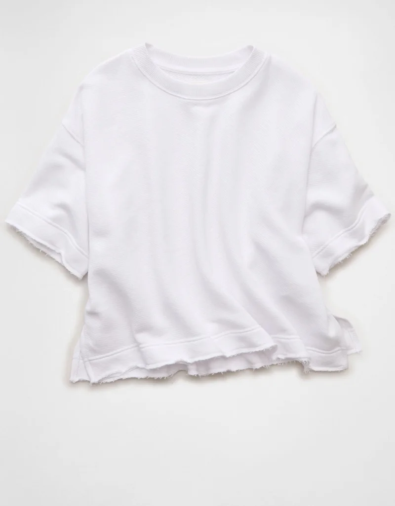 American Eagle  AE Boxy Short-Sleeve Sweatshirt for Women | Best Price UAE
