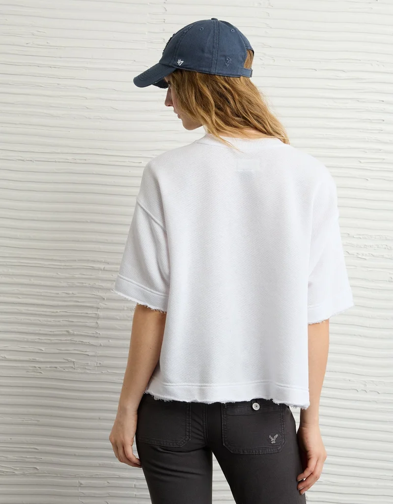 American Eagle  AE Boxy Short-Sleeve Sweatshirt for Women | Best Price UAE