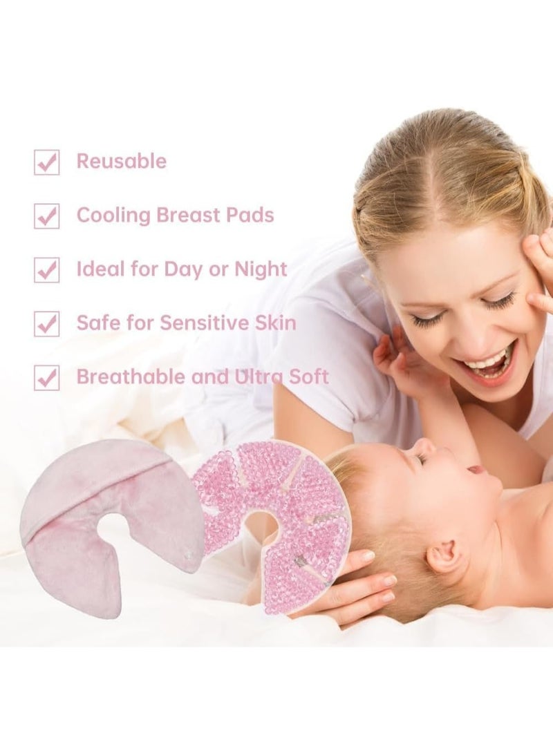 MileMelo 1 Pair Therapy Gel Pads – Hot & Cold Compress for Nursing Comfort, Essentials for Feeding Support and Postpartum Recovery Pink - Image 4