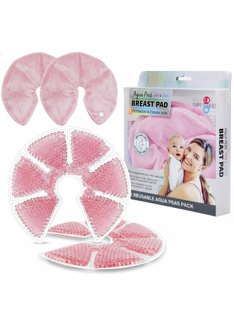 MileMelo 1 Pair Therapy Gel Pads – Hot & Cold Compress for Nursing Comfort, Essentials for Feeding Support and Postpartum Recovery Pink - Image 1