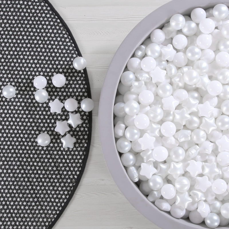 GOGOSO Ball Pit Balls for Toddler Baby Plastic Playballs Kids Soft Pastel Pelotas NonToxic BPAFree Pearl WhiteWhite Star Balls100 Balls - Image 2