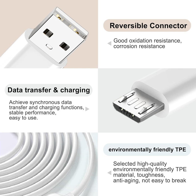 CYQAPC 10ft Long Micro USB Cable Android Charger for PS4 Controller XBXO ONE Charging Cable Power Cord for Wyze Cam v4/v3/OG/v3 Pro/Pan,YI Cam,SimpliSafe,Blink Mini, Ring Indoor Camera 2nd Gen & More - Image 3