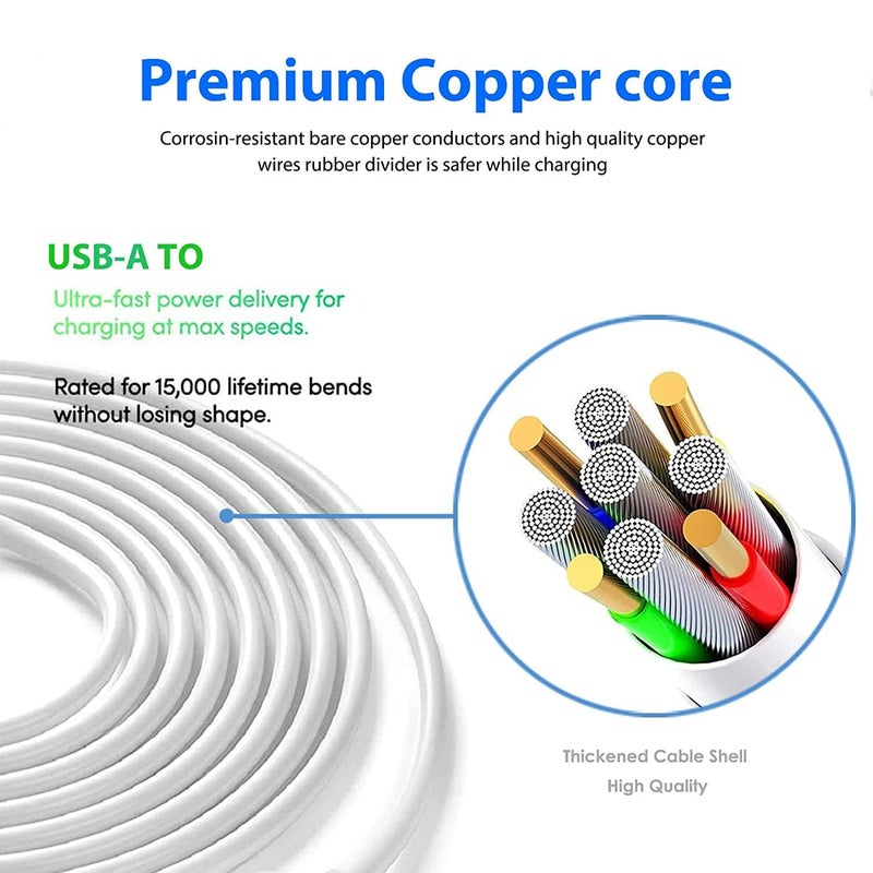 CYQAPC 10ft Long Micro USB Cable Android Charger for PS4 Controller XBXO ONE Charging Cable Power Cord for Wyze Cam v4/v3/OG/v3 Pro/Pan,YI Cam,SimpliSafe,Blink Mini, Ring Indoor Camera 2nd Gen & More - Image 2