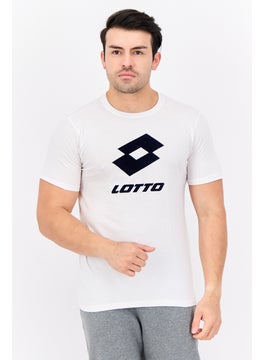 LOTTO Men Sportswear Fit Short Sleeves Running T-Shirt, White  - Image 1