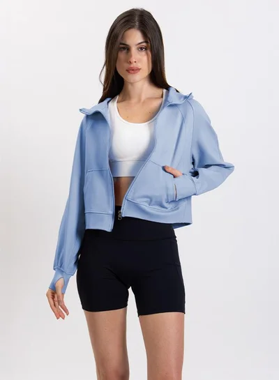 SHAPES CROPPED HOODIE JACKET