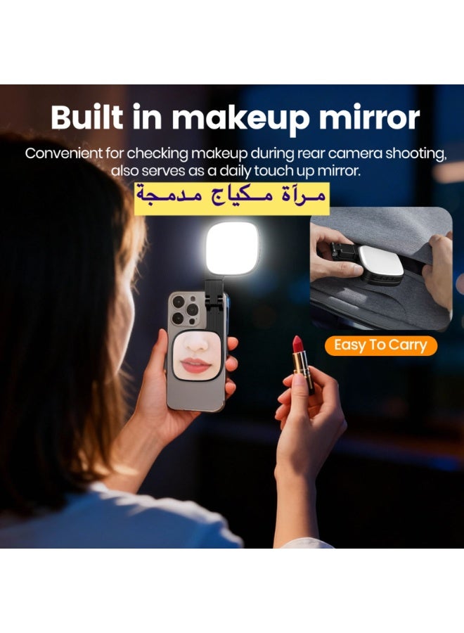 Rofee Magnetic Seifie Light With Full Screen Makeup Mirror ,48 LEDS , 10 levels, 3 color Models,Adjustable Angles,USB C Rechargeble , Compatible with Magsafe  & All Phone for Zoom , Makeup, Photography,Video Calls (BLACK) - Image 2