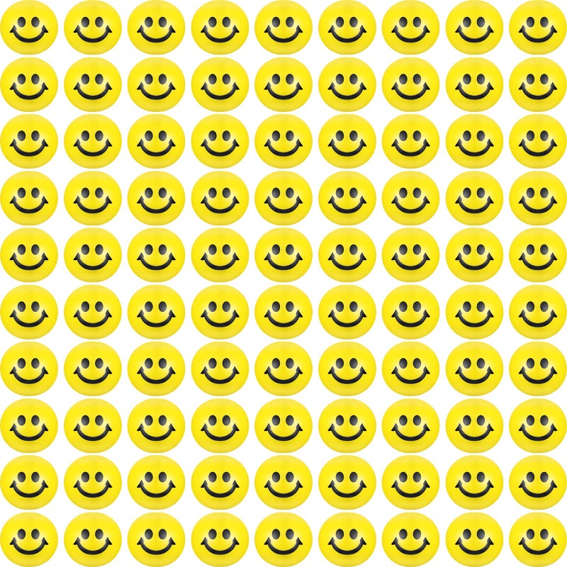Vinsot 100 Pcs Stress Balls Bulk Smile Face 2 Inch Funny Stress Relief Balls Mini Foam Toys for Easter Basket Stuffers Finger Exercise School Prizes Party Bag FillersYellow - Image 2