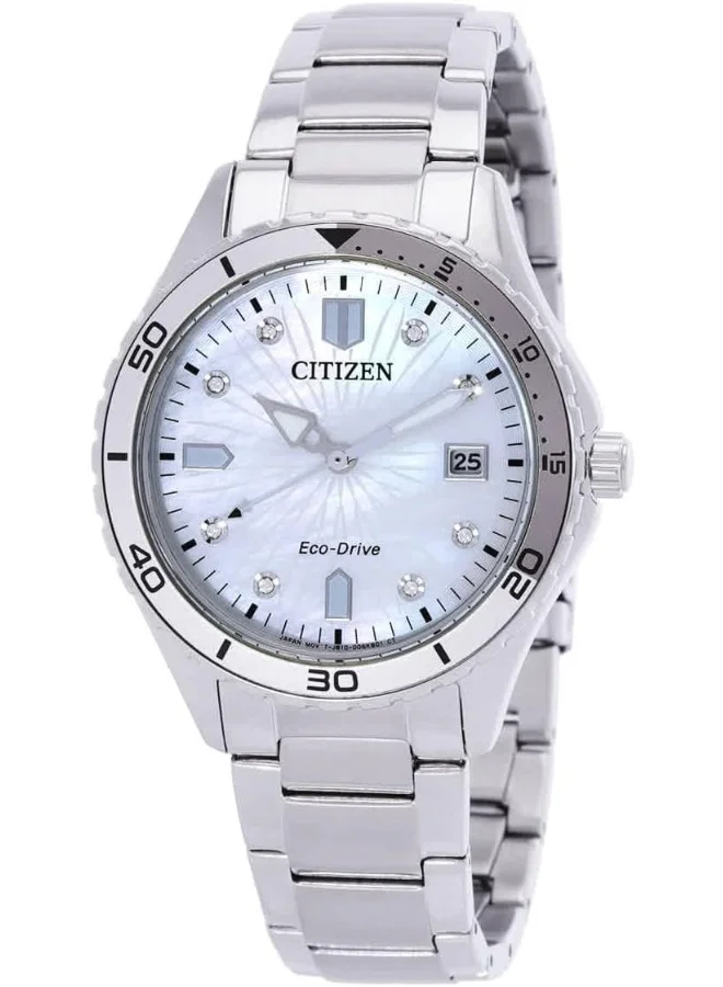 CITIZEN Citizen Marine Lady Eco-Drive Crystal Mother of Pearl Dial Watch FE6170-88D