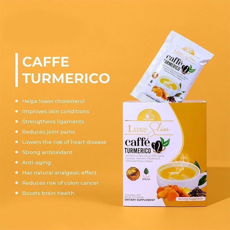 Luxe Slim Caffe Turmerico, 21g x 10 Sachets - Image 2