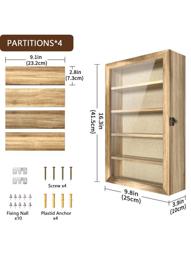 REFGY Shadow Box Frame with Cork Board Backing and Acrylic Paneled, Rustic Burnt Wood Wall Mounted Photos Shadow Box Display Case Cabinet, SH2505-SF - Image 2