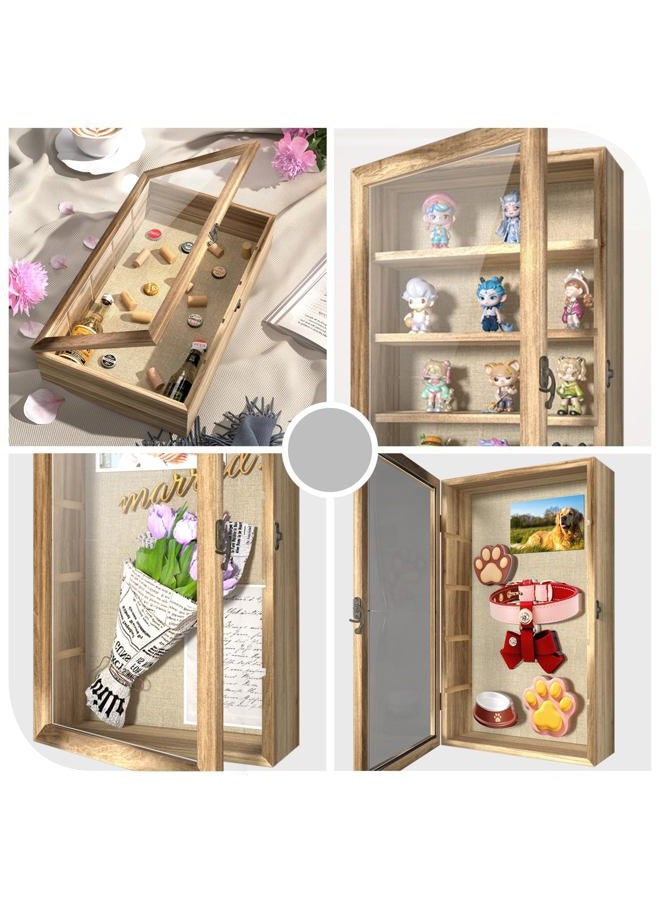 REFGY Shadow Box Frame with Cork Board Backing and Acrylic Paneled, Rustic Burnt Wood Wall Mounted Photos Shadow Box Display Case Cabinet, SH2505-SF - Image 4