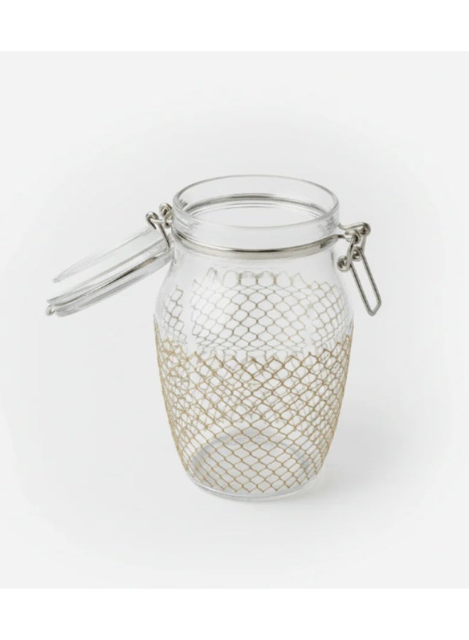AKDC Finili Premium Airtight Acrylic Clip-Lock Storage Canister – Transparent Body with Elegant Golden Design, 14 × 22 cm - Image 2