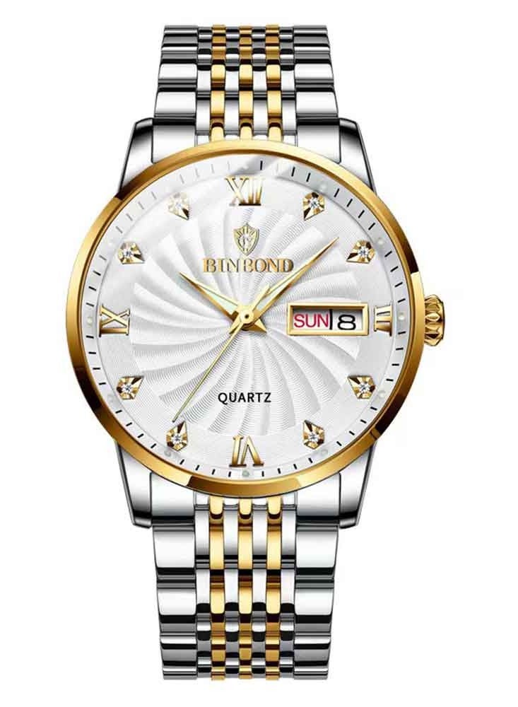 بينبوند ساعات رجالية كوارتز ساعة رجالية مقاومة للماء من الفولاذ المقاوم للصدأ ساعة رجالية كوارتز للأعمال - Image 2