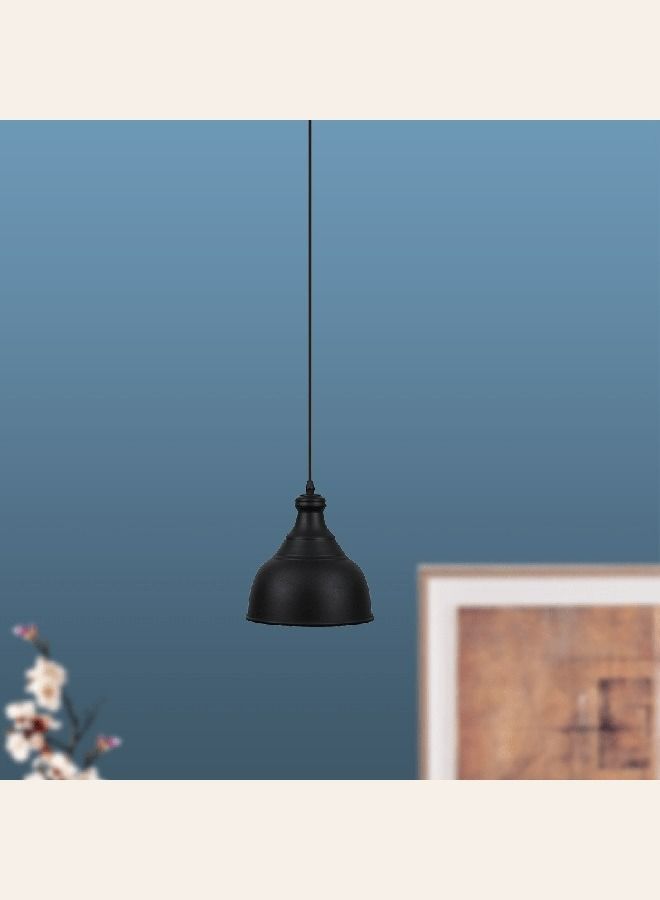 الروضة للإضاءة معلقة سالينا 1 لمبة | حديث ديكور LED E27 معلقة مصباح سقف اضاءة داخلية مصباح معلق دلاية سقف مودرن | مناسبة لأي غرفة | | اللون: أسود | المقاس: 70x22 سم - Image 2