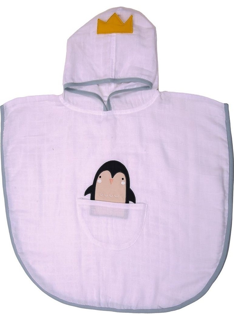 Miespiga Penguin Baby Muslin Poncho  - Image 1