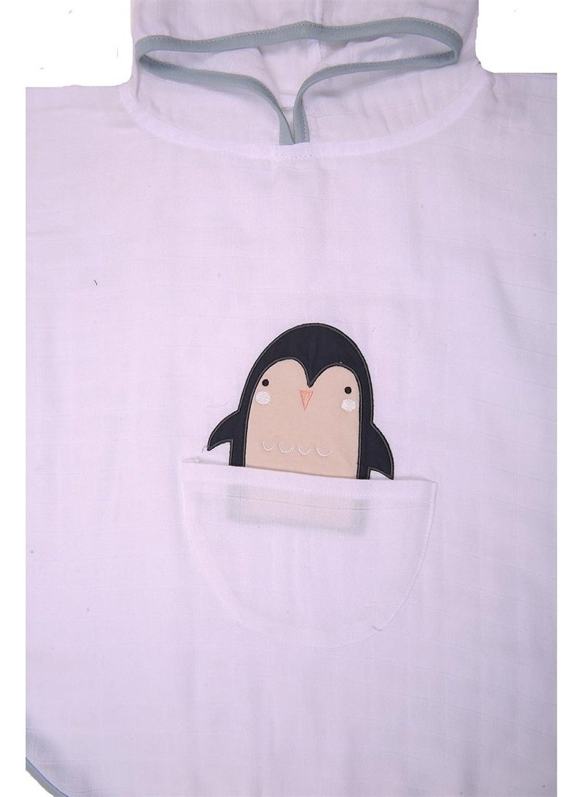 Miespiga Penguin Baby Muslin Poncho  - Image 4