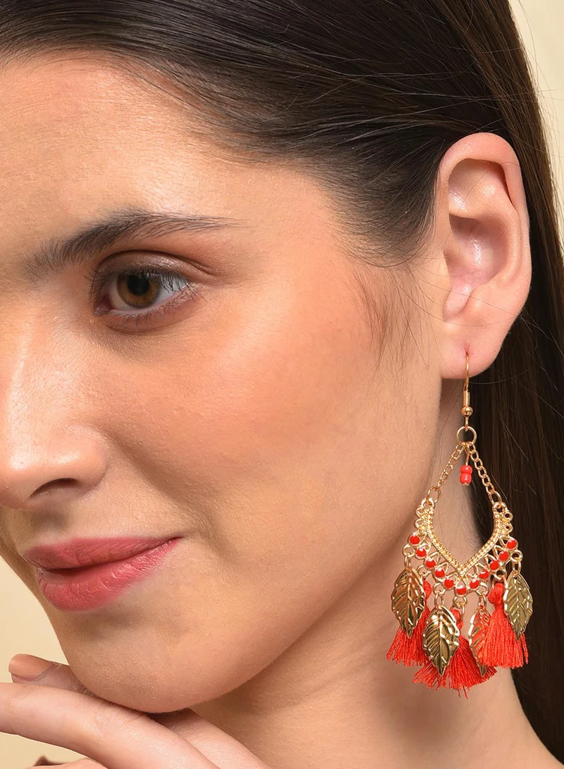SOHI Contemporary Drop Tasselled Artificial Earring Jewellery