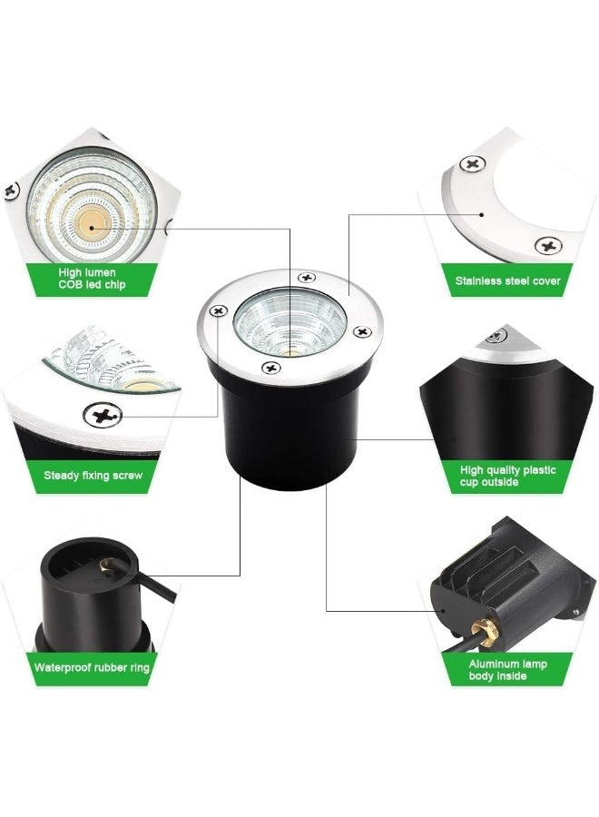 Melfi 1W/3W/7W Led Outdoor Underground Light - Ip65 Waterproof, Recessed Uplighter For Driveway, Garden, And Patio. Ac 220-240V, Walk-Over Design, Perfect For Landscape Lighting. (7W Warm White) - Image 3