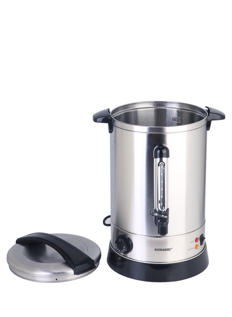 SONASHI 15L Electric Water Boiler - Stainless Steel Double Layer Body with Water Tag | Auto & Resettable Thermostat with Indicator Light | Perfect for Outings, Office Parties and Home 1650W SEWB-15 Silver/ Black - Image 3
