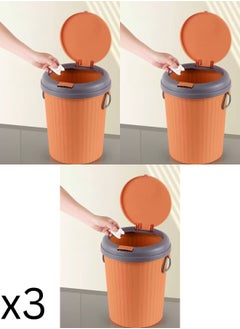 MAAS 3-Piece Trash Can Set with Innovative Design Pressure Cover3-Piece Trash Bin Set with Innovative Design Pressure Cover  - Image 1