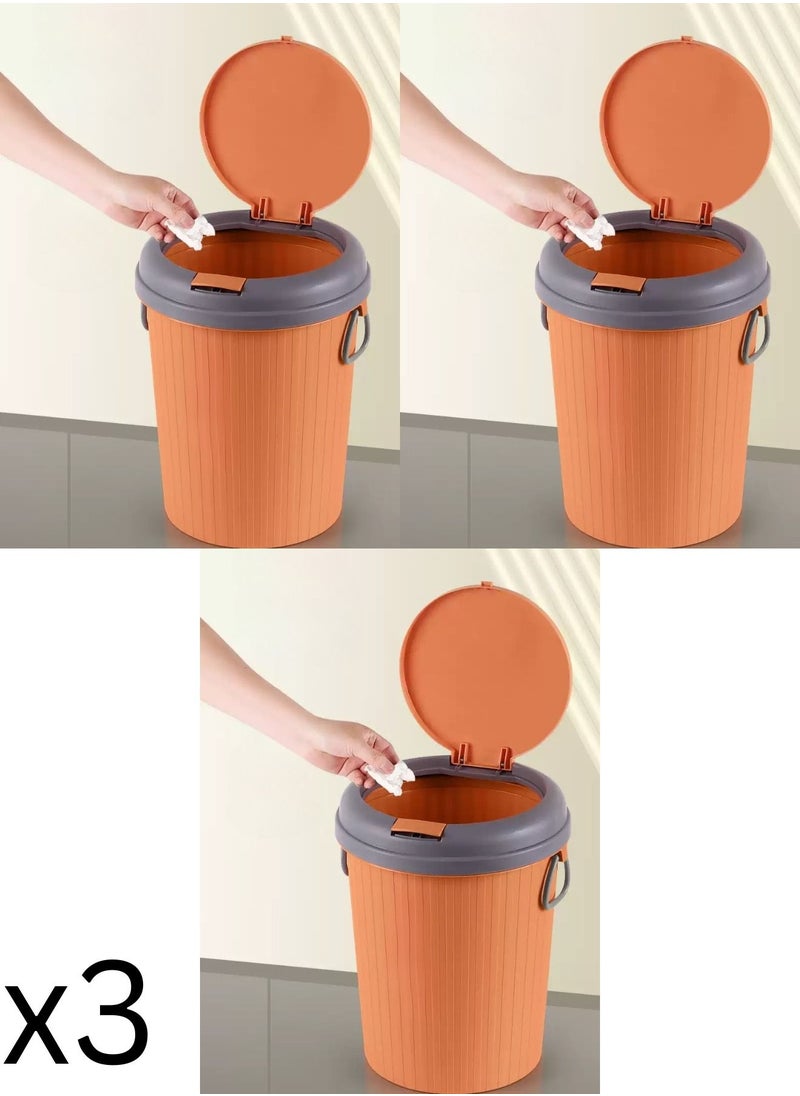 MAAS 3-Piece Trash Can Set with Innovative Design Pressure Cover3-Piece Trash Bin Set with Innovative Design Pressure Cover  - Image 1