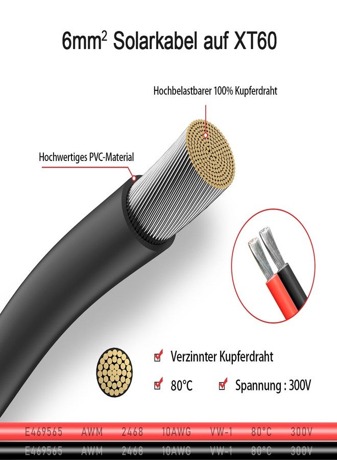 ELFCULB 10AWG 35FT XT60 Solar Cable 2 10 25 35 50 75 100FT XT60 Extension Cable Solar Panel Connector to XT60 Connector for Portable Power Station (35FT) - Image 4