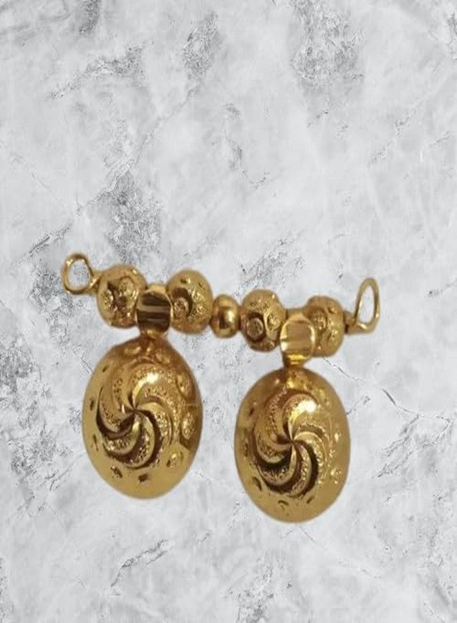 Bhumi Creation Traditional Gold-Toned Mangalsutra Vati Design with Spiral Pattern, Double Pendant - Image 2